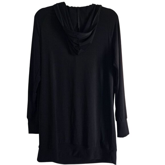Joseph Ribkoff NWT Black Sparkle Rhinestone Hooded Tunic Quiet Luxury Size 12 - Picture 3 of 16